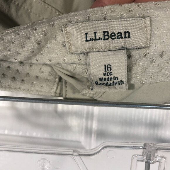 LL Bean women summer hiking cargo pants in light beige, size 16 - Picture 7 of 8